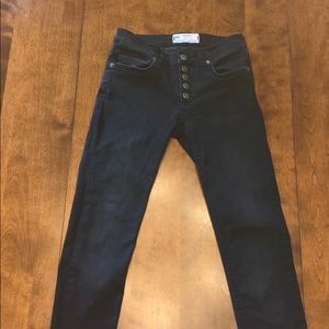 Black High waisted free people skinny jeans
